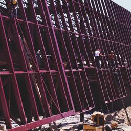 Construction view, metal fr...