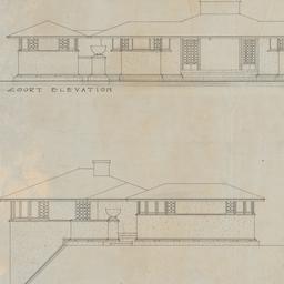 Court, bedroom-side elevations