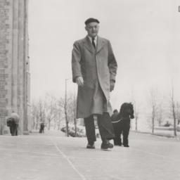 Reinhold Niebuhr with dog