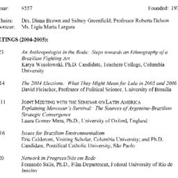 Schedules, Brazil, seminar ...