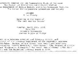 Announcements, 2001-04-10. ...