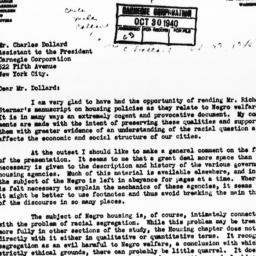Letter from Miles L. Colean...