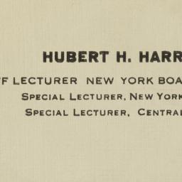 Harrison, Hubert H. to Lin ...