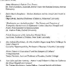 Schedules, Slavic History a...