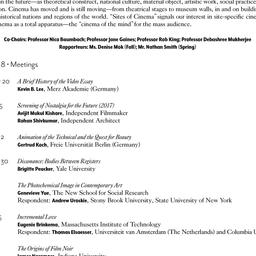 Schedule, Sites of Cinema, ...