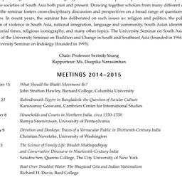 Schedules, South Asia, semi...