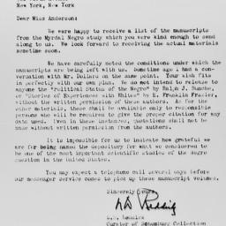 Letter from L.D. Reddick to...