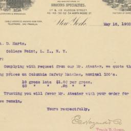 E. C. Hazard & Co. Letter