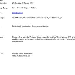 Announcements, 2013-03-13. ...