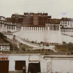 Potala Palace with woman ri...