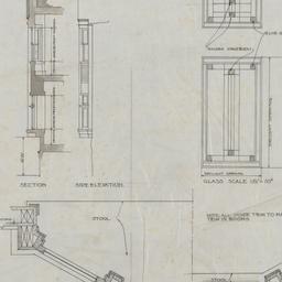 Bay window elevation, glass...