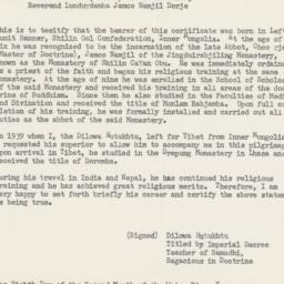 Letter of attestation from ...