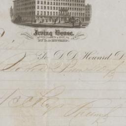 Irving House, Bill or receipt