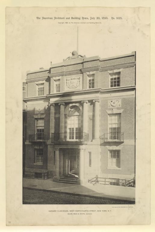 Harvard Club-House, West Forty-fourth Street, New York, N. Y. McKim, Mead & White, Architects