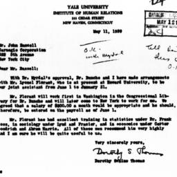 Letter from Dorothy Swaine ...