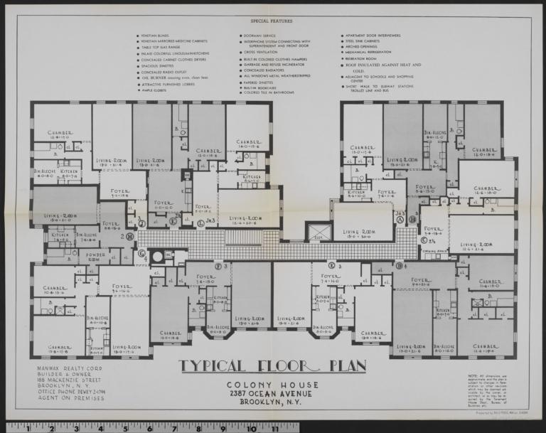 Colony House, 2387 Ocean Avenue, Typical Floor Plan The