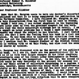 Letter from Gunnar Myrdal t...
