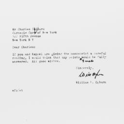 Letter from William F. Ogbu...