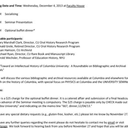 Announcements, 2013-12-04. ...