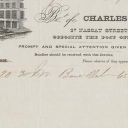 Charles King. Bill or receipt