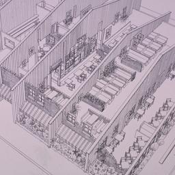 Aerial perspective drawing.