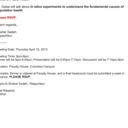 Announcements, 2013-04-18. ...