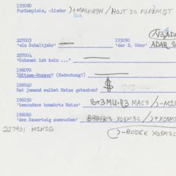 Western questionnaire, answ...