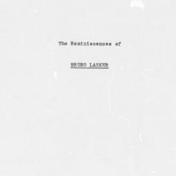 Reminiscences of Bruno Lask...