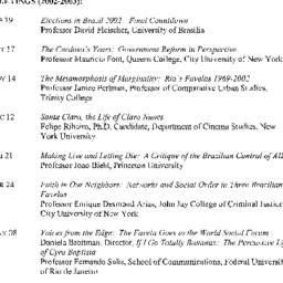 Schedules, Brazil, seminar ...