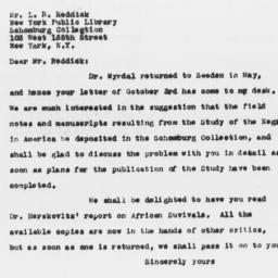 Letter from Charles Dollard...