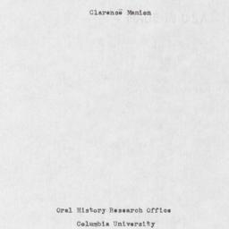 Reminiscences of Clarence M...