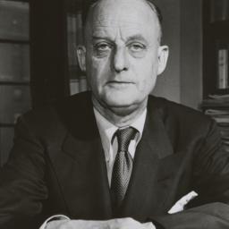 Reinhold Niebuhr at desk