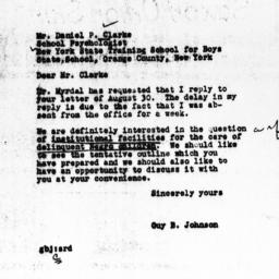 Letter from Guy B. Johnson ...