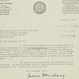 Letter from Jessie Douglass...