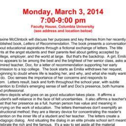 Announcements, 2014-03-03. ...