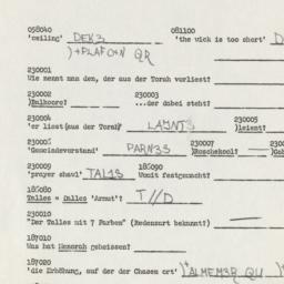 Western questionnaire, answ...