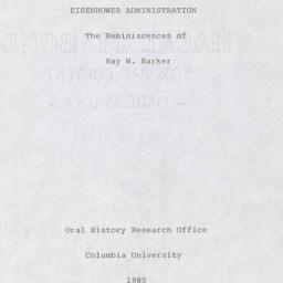 Reminiscences of Ray W. Bar...