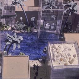 Model, aerial view, detail.