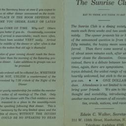 Sunrise Club Dining Society...