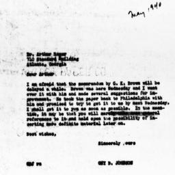 Letter from Guy B. Johnson ...