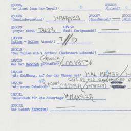 Western questionnaire, answ...
