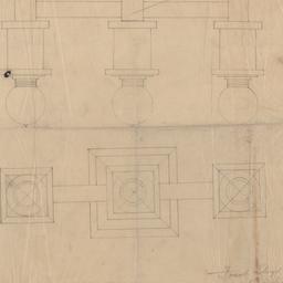 Lamp fixture elevation, plan