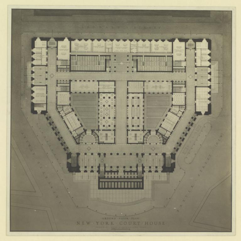 New York Court House. Ground floor plan