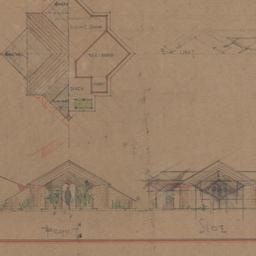 First floor, roof half plan...