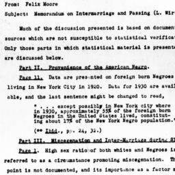 Memorandum from Felix Moore...