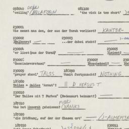 Western questionnaire, answ...