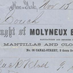 Molyneux Bell. Bill or receipt