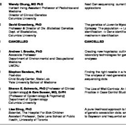 Schedules, Genetic Epidemio...