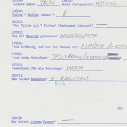 Western questionnaire, answ...