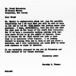 Letter from Dorothy Swaine ...